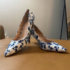 Kelly & Katie Misha Blue and White Pumps